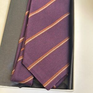 Brioni Purple and Orange Striped Tie